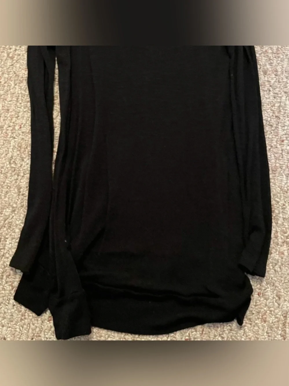 Forever 21 Black Long-Sleeve Studded Shoulder Tee